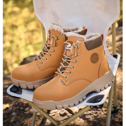 Latest 2024 Fashion Winter Warm Men's Work Safety Boots Waterproof Rugged Steel Toe Shoes Sneakers Safety Protection Coldproof