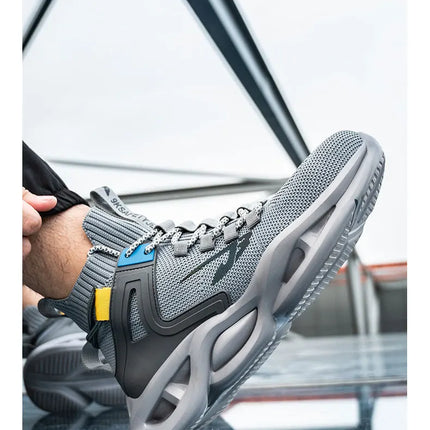 Luminous Steel Toe Boots For Men Non-slip Work Boots Indestructible Shoes Kitchen Restaurant Safety Boots Male Footwear 36-48-KarWorkwear