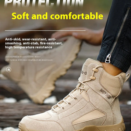 Work Boots Indestructible Safety Shoes Men and Women Steel Toe Shoes Construction Work and Daily Wear Outdoor work hiking boots
