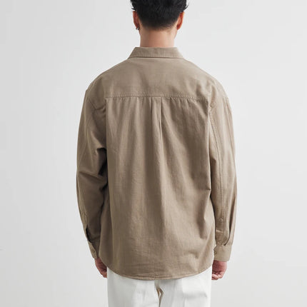 Workwear Shirts for Men 2025 Spring and Autumn New 100% Cotton Long-Sleeve Blouse Vintage Pockets Basic Men's Clothing Jacket