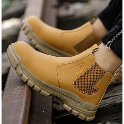 Waterproof Safety Wrok Boots For Men Steel Toe Cap Lightweight Indestructible Industry Chelsea Boots Puncture-Proof Footwear-KarWorkwear