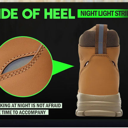 Waterproof Safety Boots Men Indestructible Steel Toe Work Boots Anti-smash Stab-resistant Safety Shoes Biker Botas Para Hombre