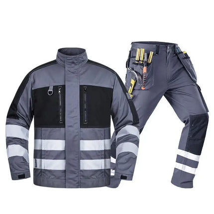 2026 New Work Clothes Men Construction Reflective Safety Coveralls Welding Suit Car Repair Workshop Mechanic Plus Size Clothes