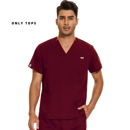 Medical Uniform Lab Clothes Women Mens Scrubs Tops Nurse Nursing Uniform Vet Costume Spa Workwear Hospital Surgery Work Shirts-KarWorkwear