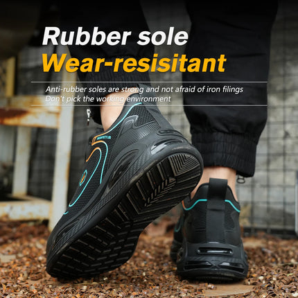 Work Security-Protection Boots for Men Women Lightweight Work Sneakers Breathable Steel Toe Shoes Rotating Button Safety Shoes-KarWorkwear