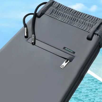 Men Elastic Waist Pants Male Casual Stretch Classic Brand Business Straight Leg Clothing Trousers Solid Color Comfortable Pants