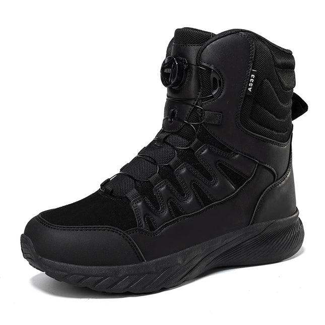 Large Outdoor Training Boots Men's Mountaineering Hiking Boots High Top Rotating Buckle Fashion Camouflage Sports Shoes-KarWorkwear