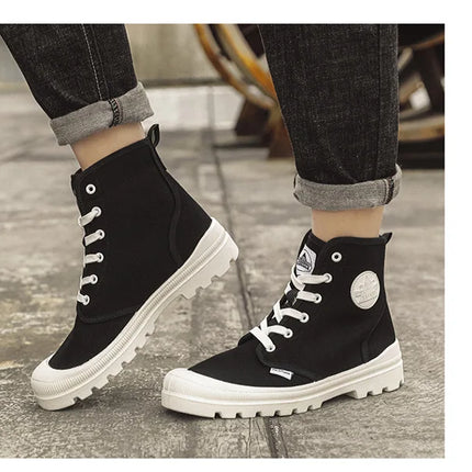 New Fashion High-top Mens Boots Outdoor Comfortable Mens Casual Boots Jungle Mountaineering Men Shoes Wide Bottom Platform Boots-KarWorkwear