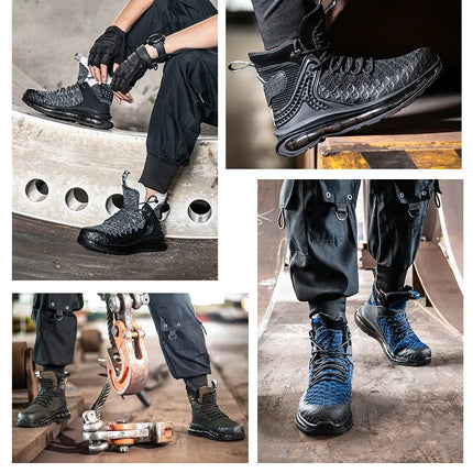 Plus Size 50 Fashion Safety Working Boots For Men High Quality Indestructible Construction Anti Smashing Shoes Sneakers Footwear-KarWorkwear