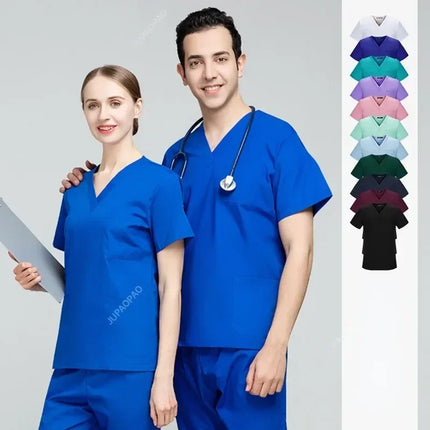 High Quality Scrubs Medical Uniforms Women Nurse Uniform Thin Breathable Medical Scrub Tops Elastic Scrubs Pants Doctor Workwear-KarWorkwear