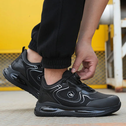Work Security-Protection Boots for Men Women Lightweight Work Sneakers Breathable Steel Toe Shoes Rotating Button Safety Shoes-KarWorkwear
