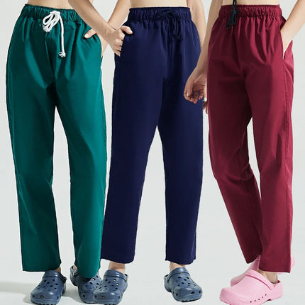 Short Sleeved Surgical Medical Suit Button Unisex Nursing Top+pant Hospital Doctor Nurse Work Clothes Pet Grooming Scrub Uniform-KarWorkwear