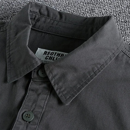 Heavy Industry Washed Male Workwear Military Shirt Jacket Fashion Men's Long Sleeve Shirt Handsome Trendy Versatile Loose Tops