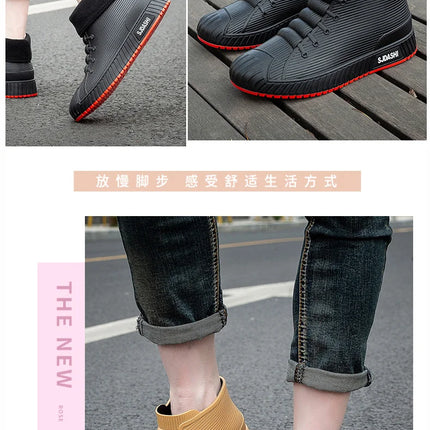 Men Women Short Tube Rain Boots Kitchen Anti-slip Rain Shoes Summer Ankle Outdoor Winter Car Washing Fishing Waterproof Shoes