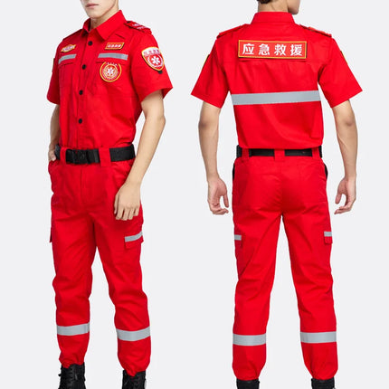 New Fire Fighter Suit Emergency Rescue Clothing Disaster Relief Coat Anti-static Wear-resistant Coverall Labor Work Uniforms-KarWorkwear