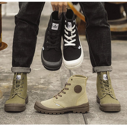 New Fashion High-top Mens Boots Outdoor Comfortable Mens Casual Boots Jungle Mountaineering Men Shoes Wide Bottom Platform Boots-KarWorkwear