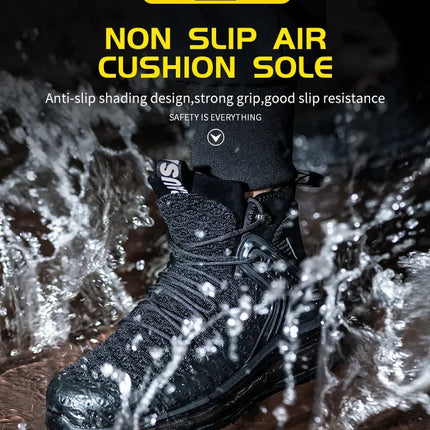 Plus Size 50 Fashion Safety Working Boots For Men High Quality Indestructible Construction Anti Smashing Shoes Sneakers Footwear-KarWorkwear
