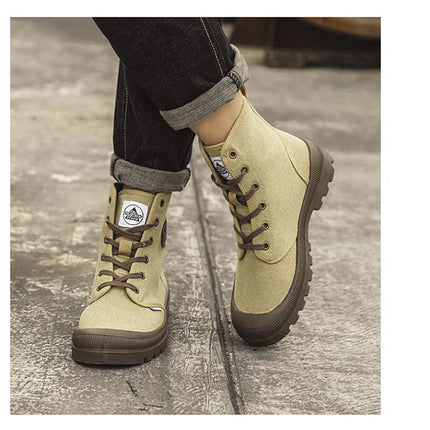 New Fashion High-top Mens Boots Outdoor Comfortable Mens Casual Boots Jungle Mountaineering Men Shoes Wide Bottom Platform Boots-KarWorkwear