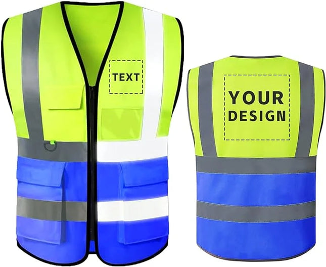Custom Your Text Logo Reflective Safety Vest Construction Work Traffic Vest Railway Coal Miners Uniform Security ANSI Class 2-KarWorkwear