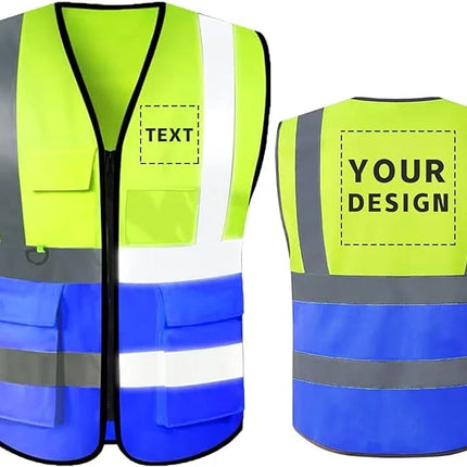 Custom Your Text Logo Reflective Safety Vest Construction Work Traffic Vest Railway Coal Miners Uniform Security ANSI Class 2-KarWorkwear