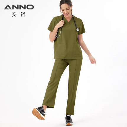 Unisex Medical Scrubs Set New Heat Preservation Thermostatic Fabric Nursing Robe Suit for Winter  Paramedic Coveralls Uniforms