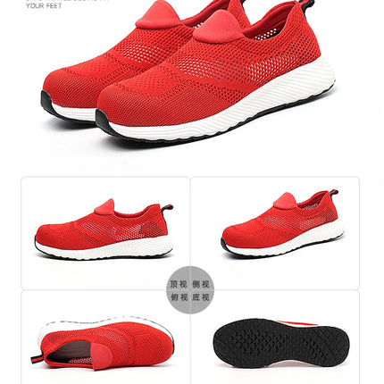 New 2022 Summer Breathable Men Casual Shoes Steel Toe Cap Indestructible Safety Working Shoes Outdoor Men Footwear-KarWorkwear