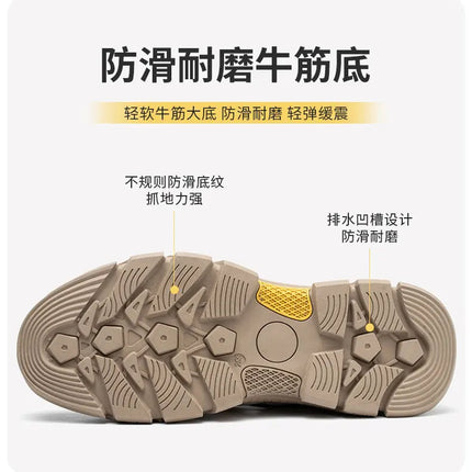 Safety Shoes Men Summer Breathable Work Sandals Men Anti-smash Anti-puncture Indestructible Shoes Work Sneakers Protective Shoes-KarWorkwear