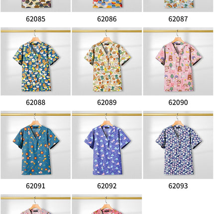 Short Sleeved Custom SPA Uniform Unisex Aesthetic Uniforms Printed Cotton Jacket Tops Fashion Surgical Gown Veterinary Work Wear-KarWorkwear