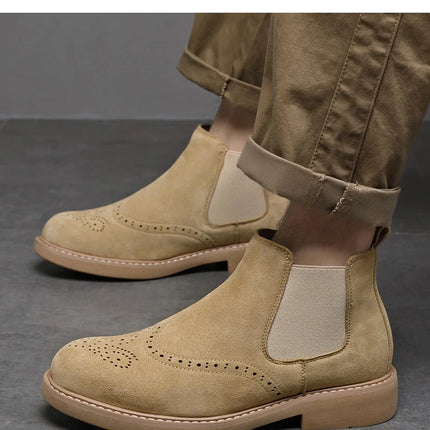 Men's Boots Stylish High Top Boots Are Versatile  Lightweight  Anti Slip  Wear-resistant  and  All Season Outdoor Work Shoes