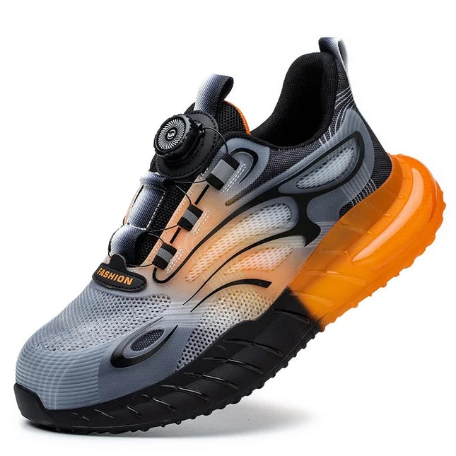 New Men's Safety Shoes with Rotating Buttons,working Sports Shoes, Protective Boots, Parker Steel Shoes,casual Ring Shoes-KarWorkwear