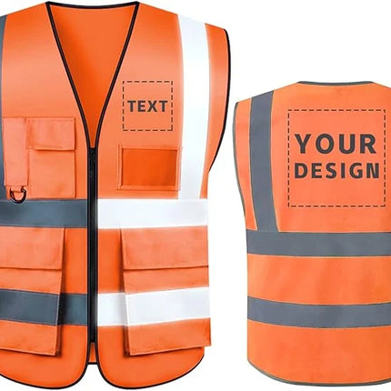 Custom Your Text Logo Reflective Safety Vest Construction Work Traffic Vest Railway Coal Miners Uniform Security ANSI Class 2-KarWorkwear