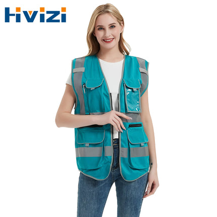 Work Vest for Women Work Clothes Hi Vis Workwear Vest with Pockets