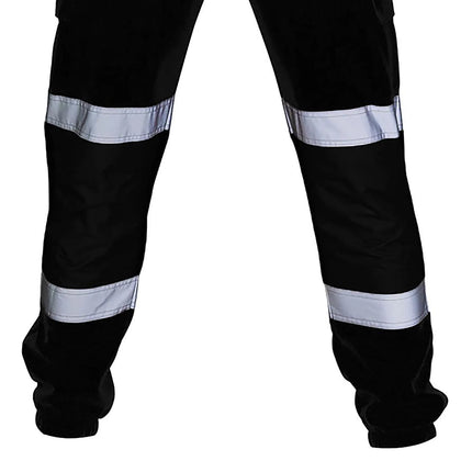 Mens Work Uniform Bottoms Safety Sweat Pants Striped Reflective Pants Loose Mens Jogging Trousers Joggers Patchwork Workwear