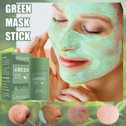 Green Tea Mask Face Clean GreenTea Mask Stick Deep Moisturizing Shrink Pores Blackhead Acne Facial Film Korean Skin Care Product-KarWorkwear
