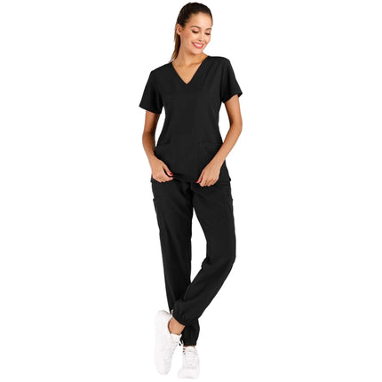 Anti-Wrinkle Soft Premium Fabric Polyester Rayon Spandex Washable Nursing Scrub Set for Womens Nursing Scrub Uniforms-KarWorkwear