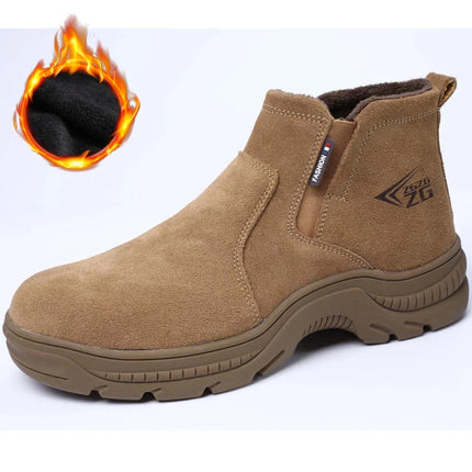 2023 Quality Leather Boots Men Safety Shoes Waterproof Work Boots Safety Steel Toe Shoes Men Puncture-Proof Indestructible Shoes-KarWorkwear
