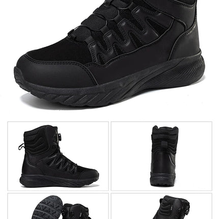 Large Outdoor Training Boots Men's Mountaineering Hiking Boots High Top Rotating Buckle Fashion Camouflage Sports Shoes-KarWorkwear
