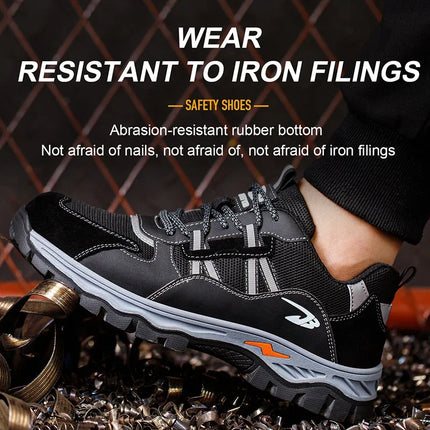 Latest 2023 Steel Toe Cap Climbing Shoes Indestructible Anti Nail Safety Work Shoes Anti Smashing Male Footwear Boots-KarWorkwear