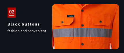 Hi Vis Reflective Shirt Men Hi Viz Reflective Polo Long Sleeve with Pockets Work Safety Polo Shirt