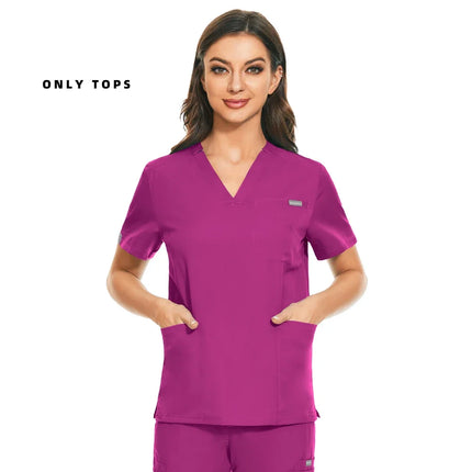 Medical Uniform Lab Clothes Women Mens Scrubs Tops Nurse Nursing Uniform Vet Costume Spa Workwear Hospital Surgery Work Shirts-KarWorkwear