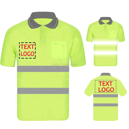 Safety Polo Shirt Custom Logo Work Uniform Motorcycle Cycling Sports Outdoor Reflective Clothing-KarWorkwear