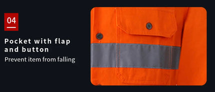 Hi Vis Reflective Shirt Men Hi Viz Reflective Polo Long Sleeve with Pockets Work Safety Polo Shirt