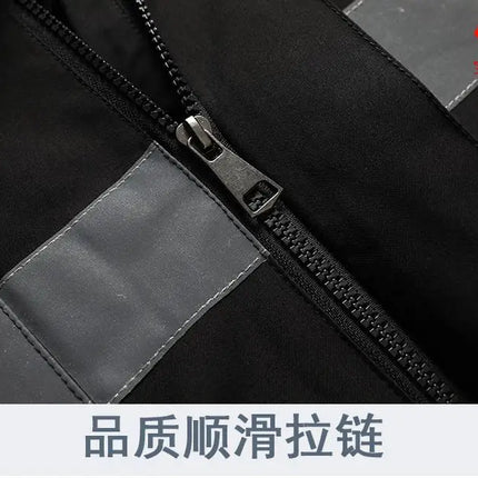 Winter Work Jacket Men, Waterproof Windproof Reflective Thermal Coat, Fleece Lined Abrasion Resistant Parka