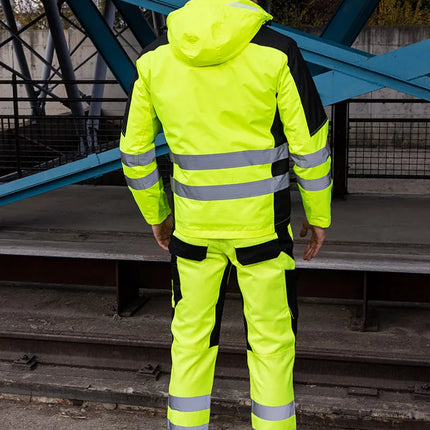 Hi Vis Work Clothing Working Suit For Man Mechanic Warm Winter Reflective Safety Work Coveralls Detachable Cotton Padded Linner
