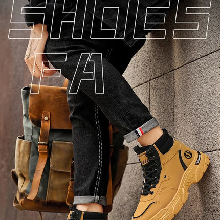 2025 autumn new breathable work boots for men, anti slip, wear-resistant, safety shoes, casual and comfortable sports shoes