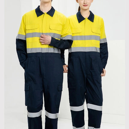 100% Cotton Work Coveralls Uniform Men Reflective Working Coveralls Welding Suits Car Repair Workshop Mechanic