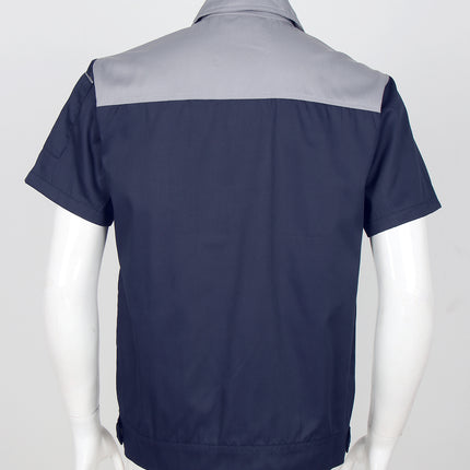 Men Women Short Sleeve Work Coat Workshop Shirts Motor Mechanic Uniform with Two-pocket T-shirts Man Workshop Overalls Top-KarWorkwear