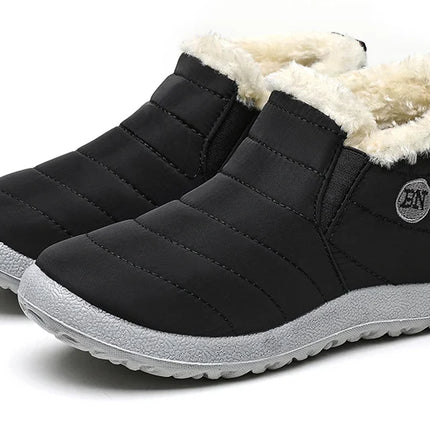 Men's Boots Slip On Winter Shoes For Men Ankle Boots Winter Booties For Men Fur Shoes Waterproof Snow Boots Warm Casual Botas