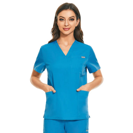 Hospital Overall Scrub Tops Women Dentist Working Uniform Nurse Scrub Uniformes Hospital Workwear Beauty Salon Pharmacy Clothes-KarWorkwear