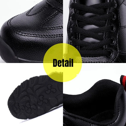 CHNMR New Water Proof Safety Shoes Men for Work Breathable Anti Smashing Sneaker For Men Blacke Leather Steel Toe Cap Sneakers-KarWorkwear